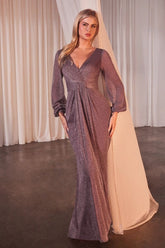 LaDivine CK2141 Long Formal Metallic Evening Dress