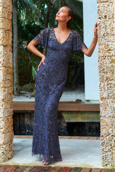 Cameron Blake 221681 Beaded Long Mother of the Bride Formal Dress