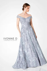 Ivonne D 220D24 Beaded A Line Long Evening Formal Dress