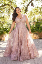 Ivonne D 120D10W Long Plus Size Formal A Line Evening Dress