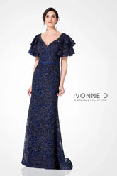 Ivonne D 220D21 Ruffled Long Mother of the Bride Formal Dress