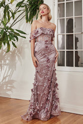 Long Floral Fitted Long Prom Dress by LaDivine J832