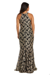 Morgan & Co 22199R Long Formal Halter Prom Dress