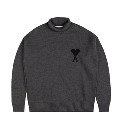 AMI Paris Ami De Coeur Funnel Neck Wool Sweater