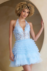 Willa Mini Dress - Short Tulle Halter Dress