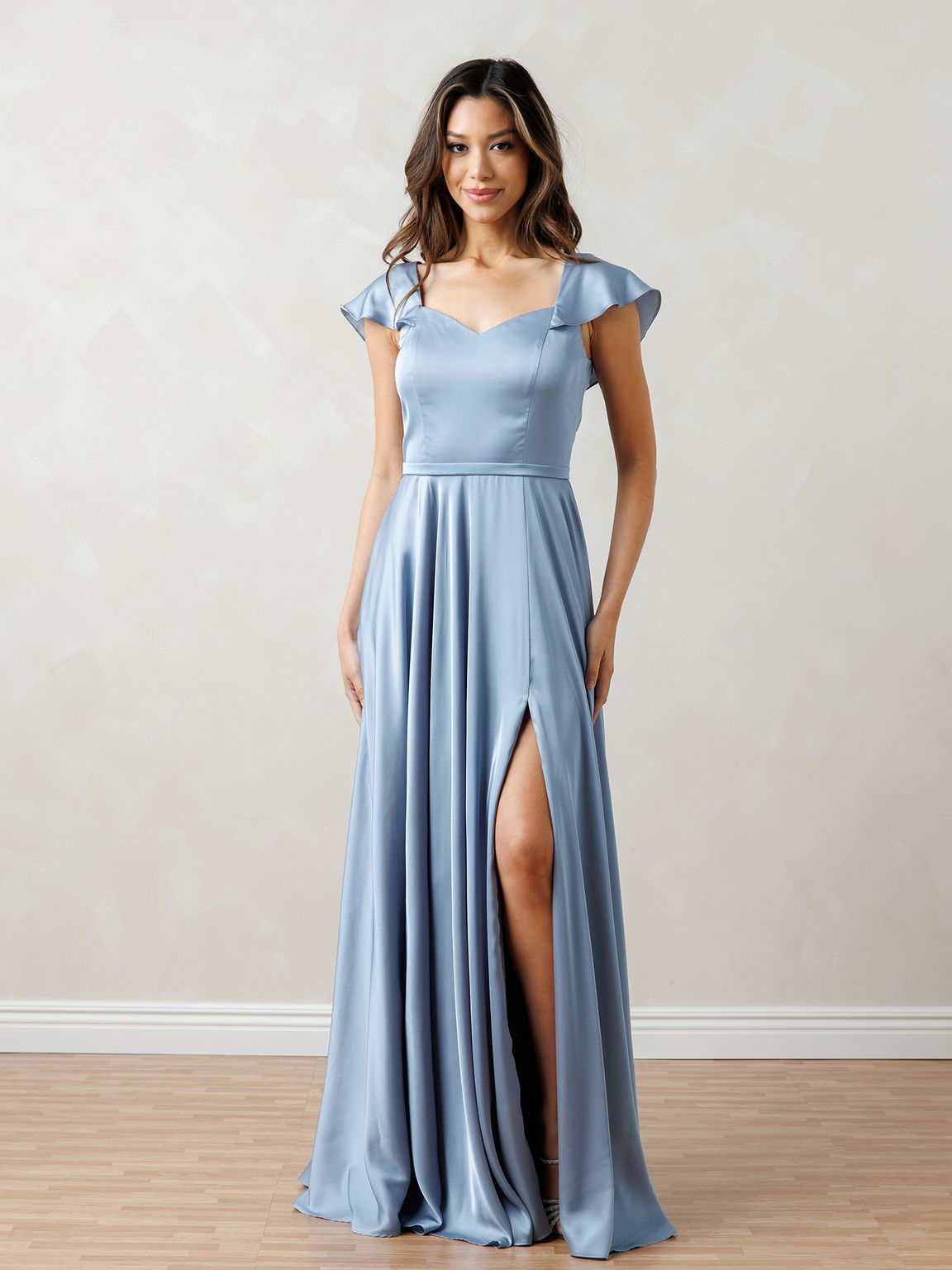Eva Fashion 3532 A Line Long Formal Flutter Sleeve Prom Dress