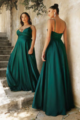 ERICA GOWN - SOFT SATIN A-LINE DRESS