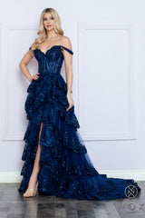 Nox Anabel R1299  Long Formal Slit Prom Gown
