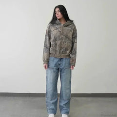 Camo Zipper Streetwear Hoodie