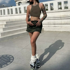 Camouflage Cargo Pocket Skirt