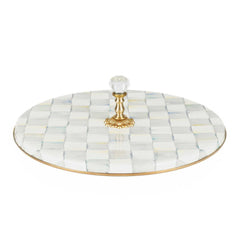 Sterling Check Enamel Cheese Course - Serveware