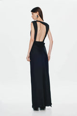 Misha Rocky Satin Dress - Black